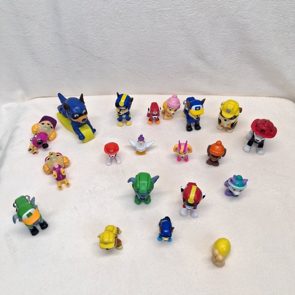 PAW Patrol Mini Figures Mixed Lot of 21 Chase Skye Marshall Played-With AS IS